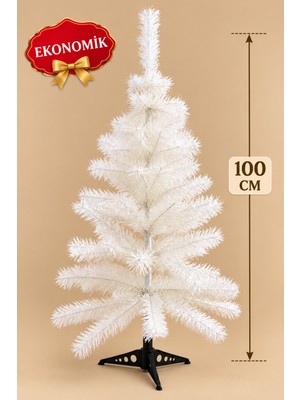 Eng Parti Dünyası Yılbaşı Çam Ağacı 100 cm Beyaz Plastik Ayak