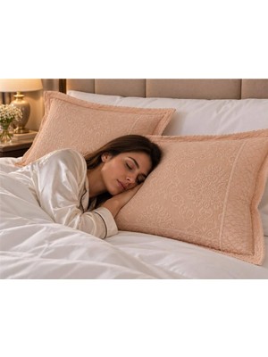 Finezza Pandora Jakar Kumaş Somon Ikili Oksford 60X80 cm Yastık Kılıfı - 675