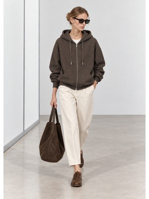 Babokah Fermuarlı Kapüşonlu Oversize Sweatshirt