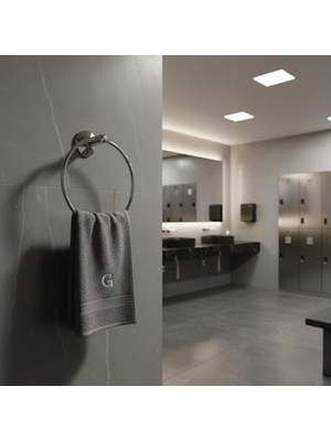 SBN - Store Prime Yuvarlak Krom Havluluk – Duvara Monte Vidalı Metal Havlu Askısı 15×15 Cm, Parlak Krom Banyo Aksesuarı