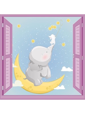 SBN - Store Prime Çocuk Odası Bebek Odası Pencere Poster Duvar Kağıdı Yıldız Toplama