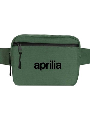 Zepplin Giyim Aprilia Text Logo Bel Çantası Fermuarlı Yeşil Renk