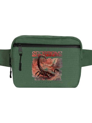 Zepplin Giyim Scorpions Coming Home Live Bel Çantası Fermuarlı Yeşil Renk