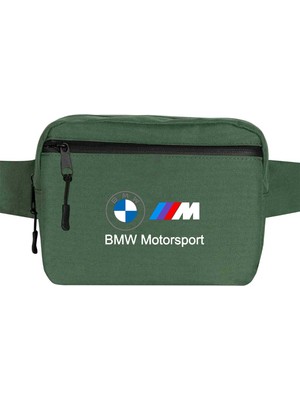 Zepplin Giyim Bmw Logo M Power Motorsport 2 Bel Çantası Fermuarlı Yeşil Renk