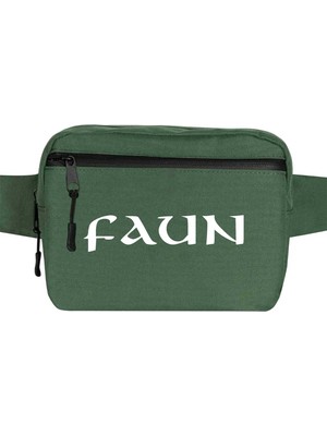Zepplin Giyim Faun Text Logo Bel Çantası Fermuarlı Yeşil Renk