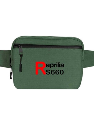 Zepplin Giyim Aprilia RS660 Text Logo Bel Çantası Fermuarlı Yeşil Renk