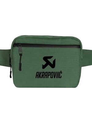 Zepplin Giyim Akrapovic Black Logo Bel Çantası Fermuarlı Yeşil Renk