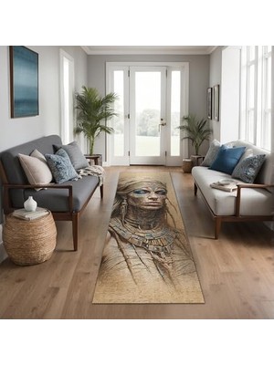 SBN - Store Prime Mommy Kadife Kaymaz Pamuk Tabanlı Yıkanabilir Antibakteriyel Yolluk Koridor Halısı 100X300