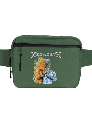 Zepplin Giyim Megadeth Megadeth 2026 Bel Çantası Fermuarlı Yeşil Renk