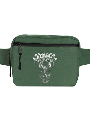 Zepplin Giyim Slaughter To Prevail Silvermask Text Bel Çantası Fermuarlı Yeşil Renk