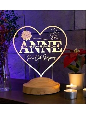 SBN - Store Prime Kalp Şeklinde Günü Hediyesi, Kişiye Özel Hediye Isim Yazılı LED Lamba