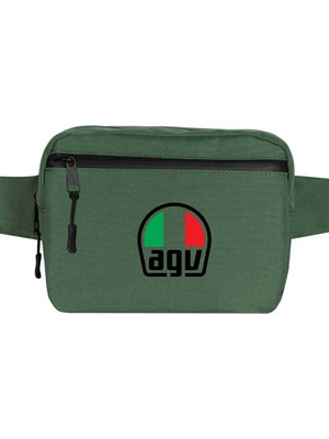Zepplin Giyim Agv Logo Bel Çantası Fermuarlı Yeşil Renk