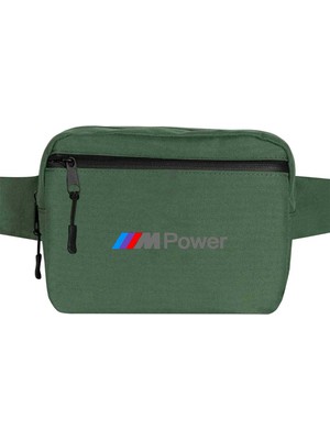 Zepplin Giyim Bmw M Power Text Bel Çantası Fermuarlı Yeşil Renk