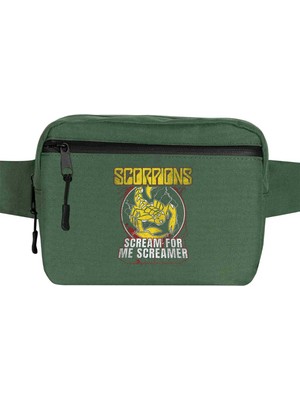 Zepplin Giyim Scorpions Scream For Me Screamer Bel Çantası Fermuarlı Yeşil Renk