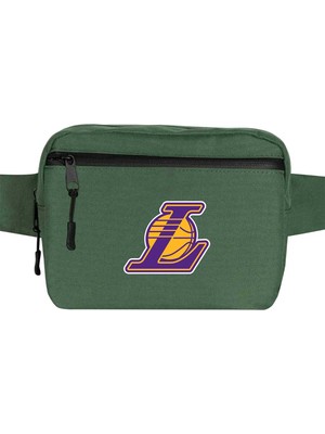 Zepplin Giyim Los Angeles Lakers Logo Bel Çantası Fermuarlı Yeşil Renk