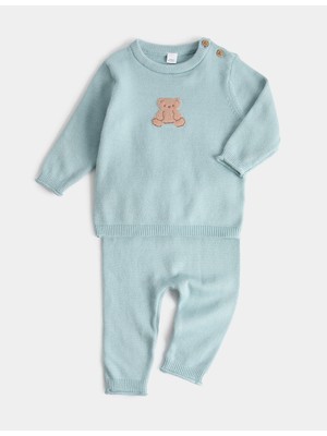 Marks & Spencer Ayıcık Desenli Örme 2'li Bebek Takımı