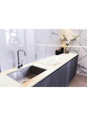 SBN - Store Prime Tezgah Üstü Kaplama Folyosu Mutfak Tezgahı Kaplama Mermer 70 cm x 5 Metre