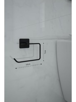 SBN - Store Prime Banyo Yapışkanlı Aksesuar Seti Havluluk T.kağıtlık ve Peçetelik Kare Siyah 5 Li Set