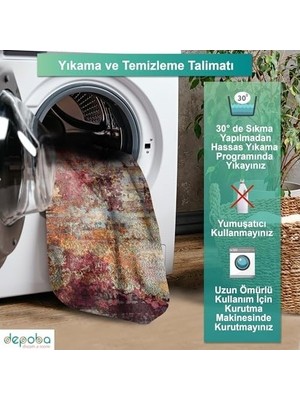 SBN - Store Prime Erne Kadife Kaymaz Pamuk Tabanlı Yıkanabilir Antibakteriyel Salon Halısı 200X300