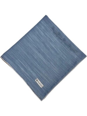 Vakko Pamuk Ipek Monogram Eşarp 44226-ANTRASIT Melanj Gümüş