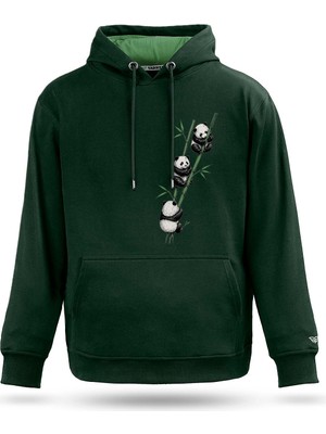 Tarrzzcom Panda Baskılı Tasarım Hayvan Temalı Kapüşonlu Unisex Sweatshirt