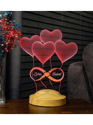 SBN - Store Prime 3D Sonsuz Aşk Hediyesi Seni Seviyorum 3 Boyutlu LED Lamba