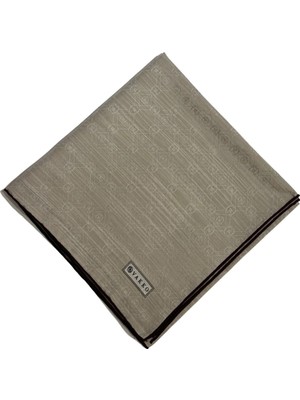 Vakko Pamuk Ipek Monogram Eşarp 44226-AÇIK Kum Koyu Kahve