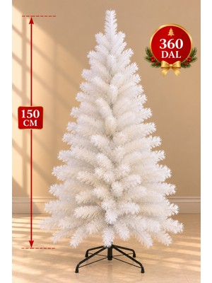 Eng Parti Dünyası Yılbaşı Çam Ağacı Beyaz 150CM 360 Dal