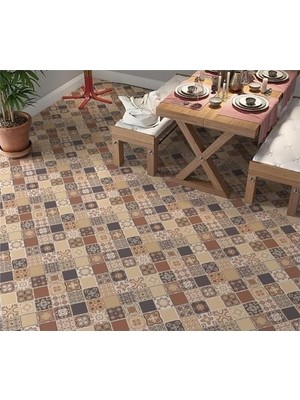 SBN - Store Prime Yer Kaplama Zemin Kaplama Folyosu 65X130 cm Kahverengi Renkli Fayanslar