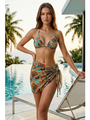 Sailor Moda Kısa Pareolu Brezilyan Bikini Takım