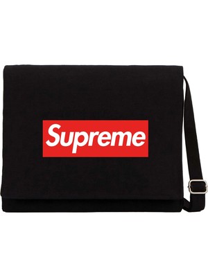 Zepplin Giyim Supreme Siyah Kanvas Postacı Çantası