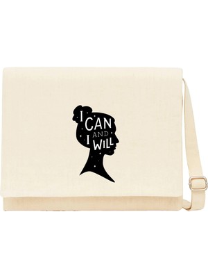 Zepplin Giyim I Can And I Wil Krem Kanvas Postacı Çantası