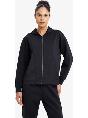 Lescon Kadın Fermuarlı Kapüşonlu Sweatshirt 26N-2134