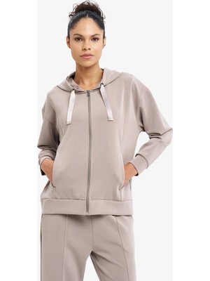 Lescon Kadın Fermuarlı Kapüşonlu Sweatshirt 26N-2103