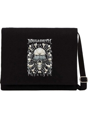 Zepplin Giyim Megadeth TH1RT3EN Siyah Kanvas Postacı Çantası