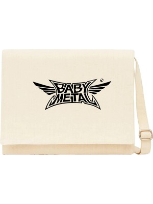Zepplin Giyim Babymetal Logo Black Krem Kanvas Postacı Çantası