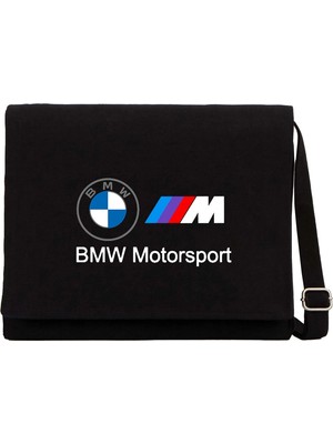 Zepplin Giyim Bmw Logo M Power Motorsport 2 Siyah Kanvas Postacı Çantası