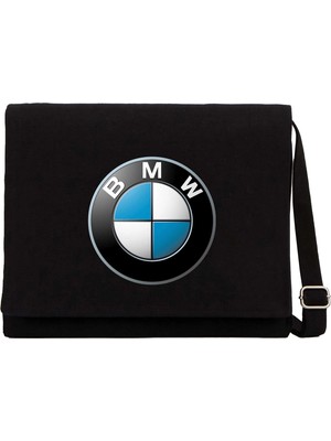 Zepplin Giyim Bmw Logo Siyah Kanvas Postacı Çantası