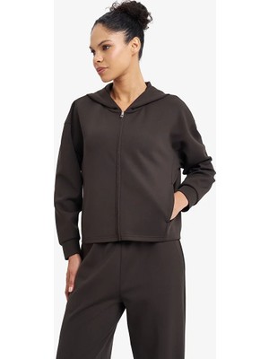 Lescon Kadın Fermuarlı Kapüşonlu Sweatshirt 26N-2105