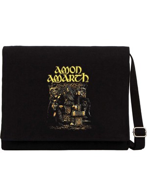 Zepplin Giyim Amon Amarth Thor Siyah Kanvas Postacı Çantası