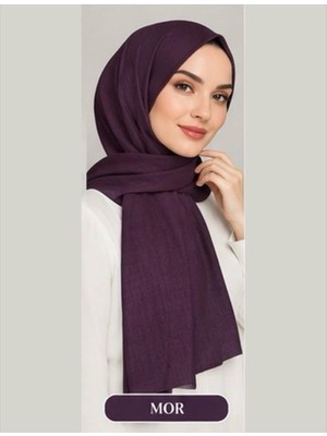 Nergis Lerrascarf Şal Bambu Kraş Özel Dikişli Uzun Mevsimlik