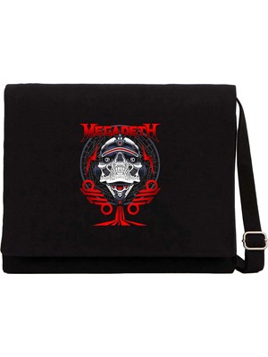 Zepplin Giyim Megadeth The Walls Are Closing Siyah Kanvas Postacı Çantası