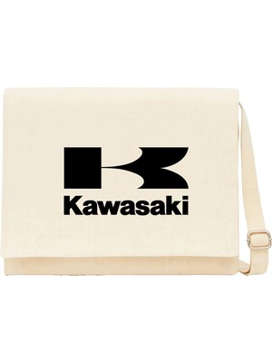 Zepplin Giyim Kawasaki Logo Krem Kanvas Postacı Çantası