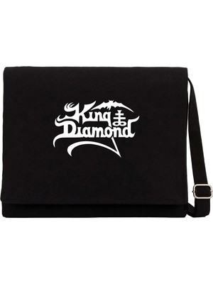 Zepplin Giyim King Diamonds White Logo Siyah Kanvas Postacı Çantası