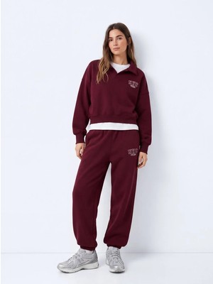 Little Big Ltb Zokofa Relaxed Fit Yaka Detaylı Yazı Baskılı Lacivert Sweatshırt