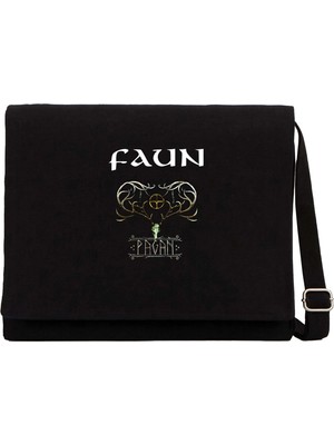 Zepplin Giyim Faun Pagan Siyah Kanvas Postacı Çantası