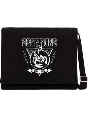 Zepplin Giyim Scorpions Est. 1965 Siyah Kanvas Postacı Çantası
