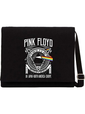 Zepplin Giyim Pink Floyd Tour 1972 1973 Siyah Kanvas Postacı Çantası
