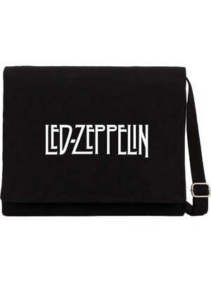 Zepplin Giyim LED Zeppelin Logo Siyah Kanvas Postacı Çantası