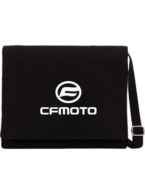 Zepplin Giyim Cfmoto Logo White Siyah Kanvas Postacı Çantası